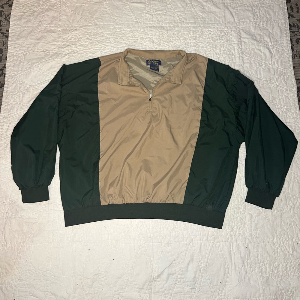 Catalina Green and Tan Raincoat